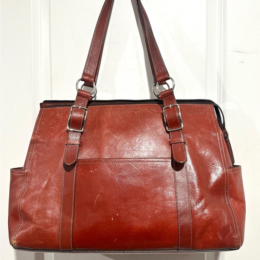 Fossil Leather Shoulder Tote Bag